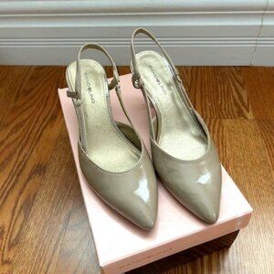 Nude sling back heels - size 7
